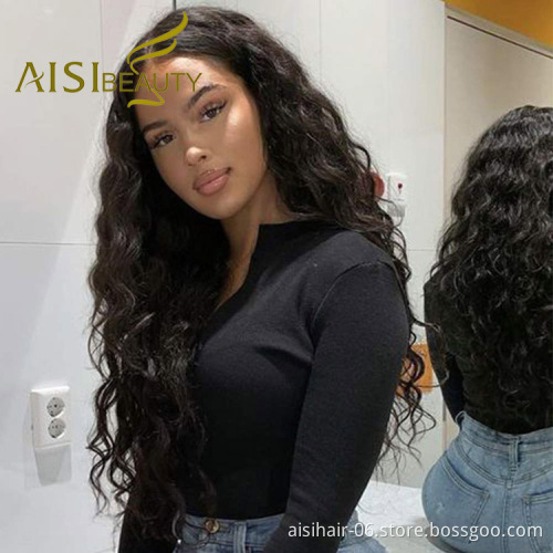 Aisi Beauty Wholesale Vendor 13x4 Long Wavy Natural Black Wig Afro Kinky Curly Synthetic Hair For Black Women Lace Front Wig